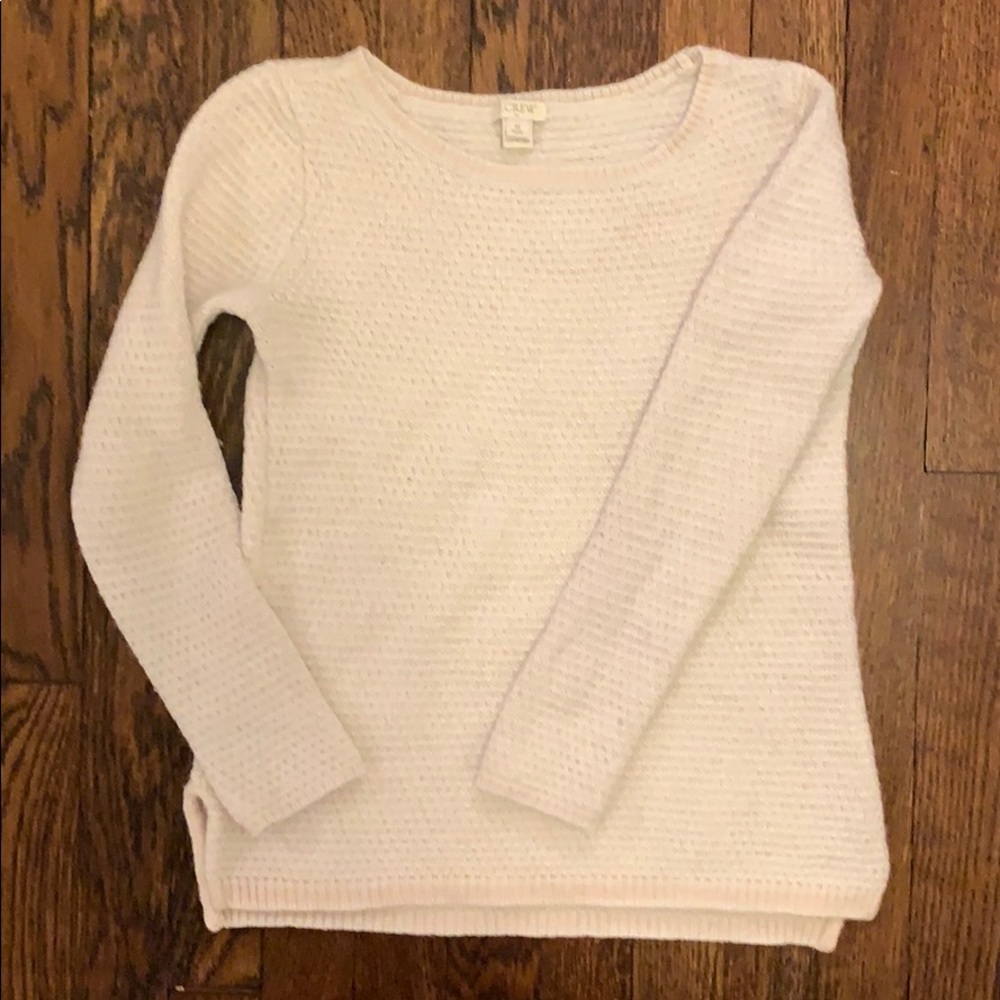Jcrew Factory blush pink/white sweater, XS petite